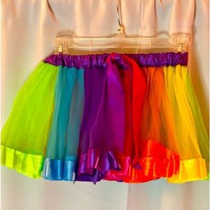TuTu Girls Rainbow Tule and Satin Ballet Dance Dress up handmade